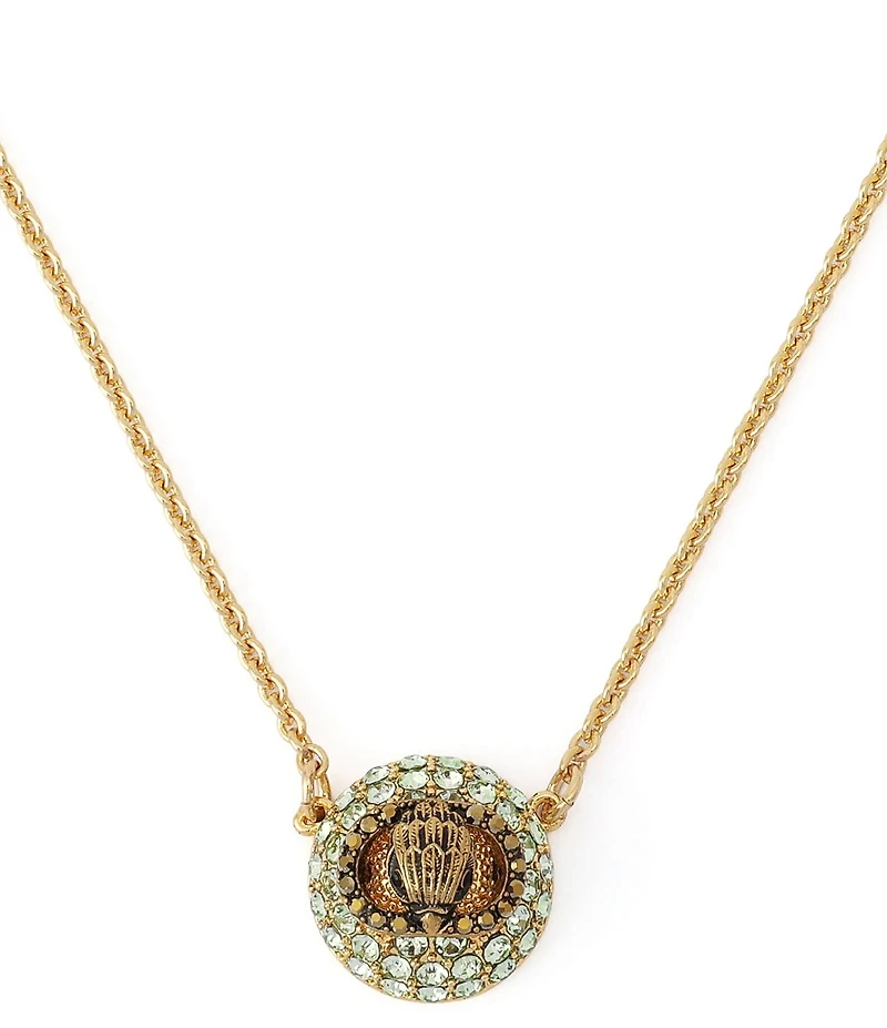 Kurt Geiger London Signature Eagle Rhinestone Pave Dome Short Pendant Necklace