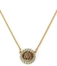 Kurt Geiger London Signature Eagle Rhinestone Pave Dome Short Pendant Necklace