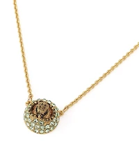 Kurt Geiger London Signature Eagle Rhinestone Pave Dome Short Pendant Necklace
