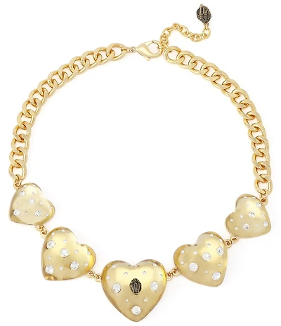 Kurt Geiger London Signature Eagle Resin Heart Bib Statement Necklace