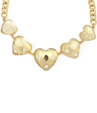 Kurt Geiger London Signature Eagle Resin Heart Bib Statement Necklace