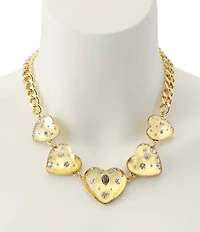 Kurt Geiger London Signature Eagle Resin Heart Bib Statement Necklace