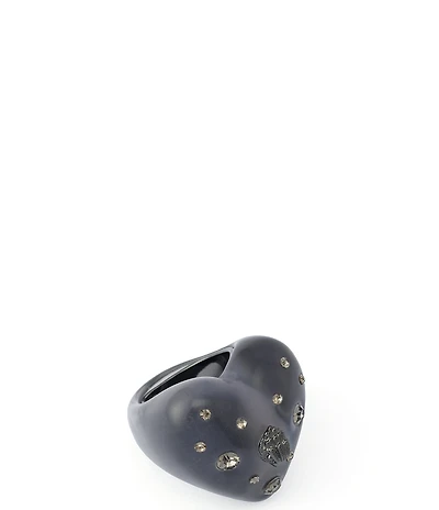 Kurt Geiger London Signature Eagle Resin Heart Cocktail Ring