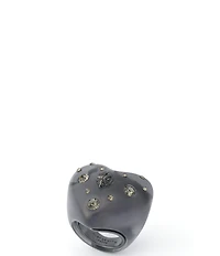 Kurt Geiger London Signature Eagle Resin Heart Cocktail Ring