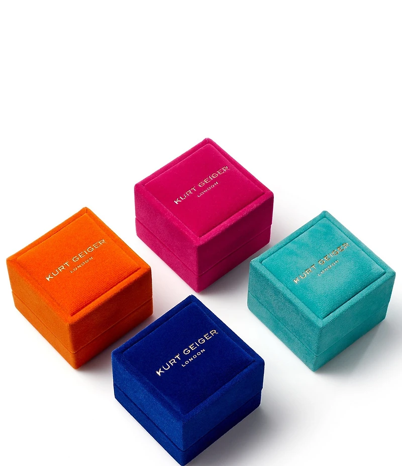 Kurt Geiger London Signature Eagle Resin Heart Cocktail Ring