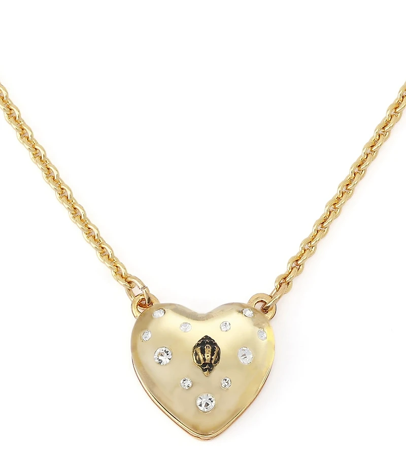 Kurt Geiger London Signature Eagle Resin Heart Short Pendant Necklace