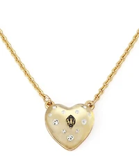 Kurt Geiger London Signature Eagle Resin Heart Short Pendant Necklace