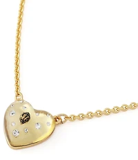 Kurt Geiger London Signature Eagle Resin Heart Short Pendant Necklace