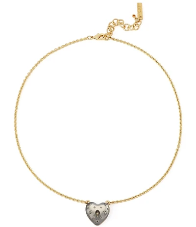 Kurt Geiger London Signature Eagle Resin Heart Short Pendant Necklace