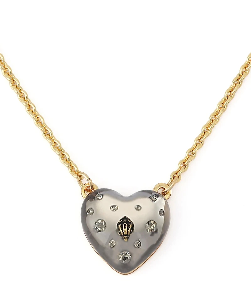 Kurt Geiger London Signature Eagle Resin Heart Short Pendant Necklace