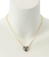 Kurt Geiger London Signature Eagle Resin Heart Short Pendant Necklace