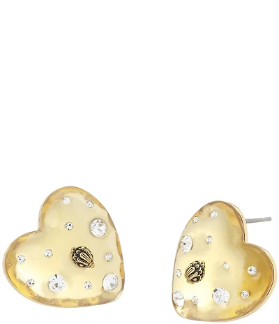 Kurt Geiger London Signature Eagle Resin Heart Statement Drop Earrings