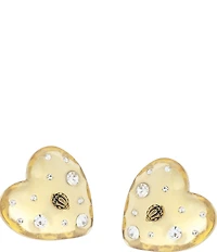 Kurt Geiger London Signature Eagle Resin Heart Statement Drop Earrings