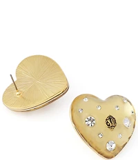 Kurt Geiger London Signature Eagle Resin Heart Statement Drop Earrings