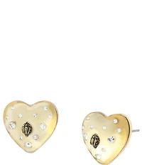 Kurt Geiger London Signature Eagle Resin Heart Stud Earrings