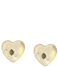 Kurt Geiger London Signature Eagle Resin Heart Stud Earrings