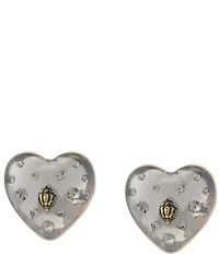 Kurt Geiger London Signature Eagle Resin Heart Stud Earrings
