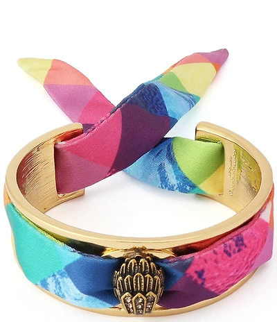 Kurt Geiger London Signature Eagle Stained Glass Fabric Tie Cuff Bracelet