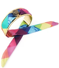 Kurt Geiger London Signature Eagle Stained Glass Fabric Tie Cuff Bracelet