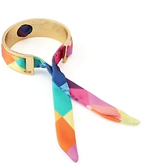 Kurt Geiger London Signature Eagle Stained Glass Fabric Tie Cuff Bracelet