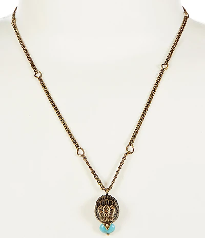 Kurt Geiger London Signature Eagle Stone Short Pendant Necklace