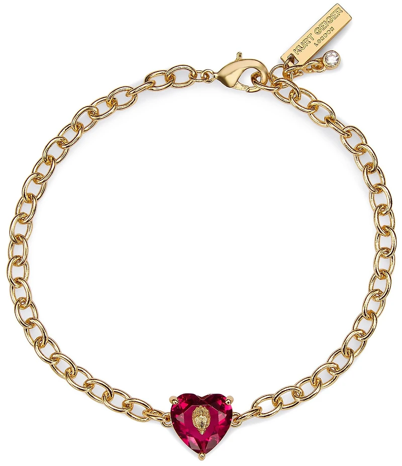 Kurt Geiger London Signature Heart Gem Charm Bracelet
