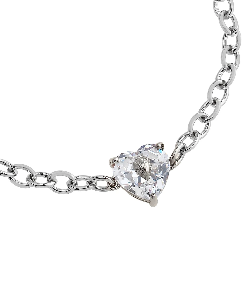 Kurt Geiger London Signature Heart Gem Charm Line Bracelet