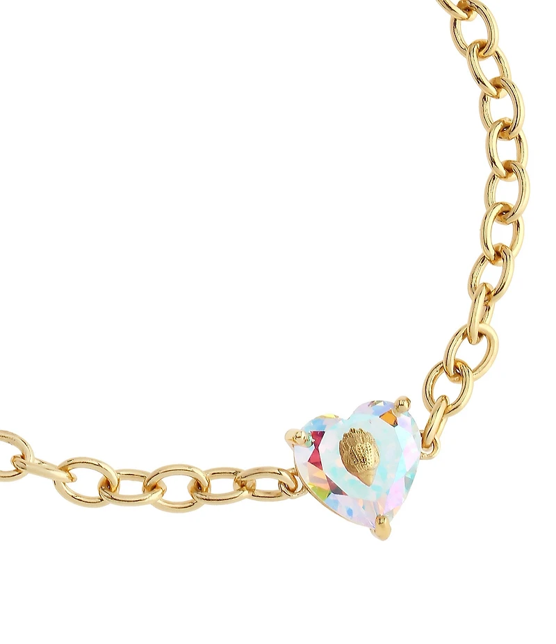 Kurt Geiger London Signature Heart Gem Charm Line Bracelet