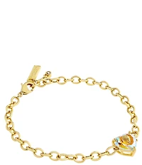 Kurt Geiger London Signature Heart Gem Charm Line Bracelet