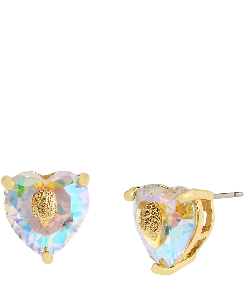 Kurt Geiger London Signature Heart Gem Stud Earrings