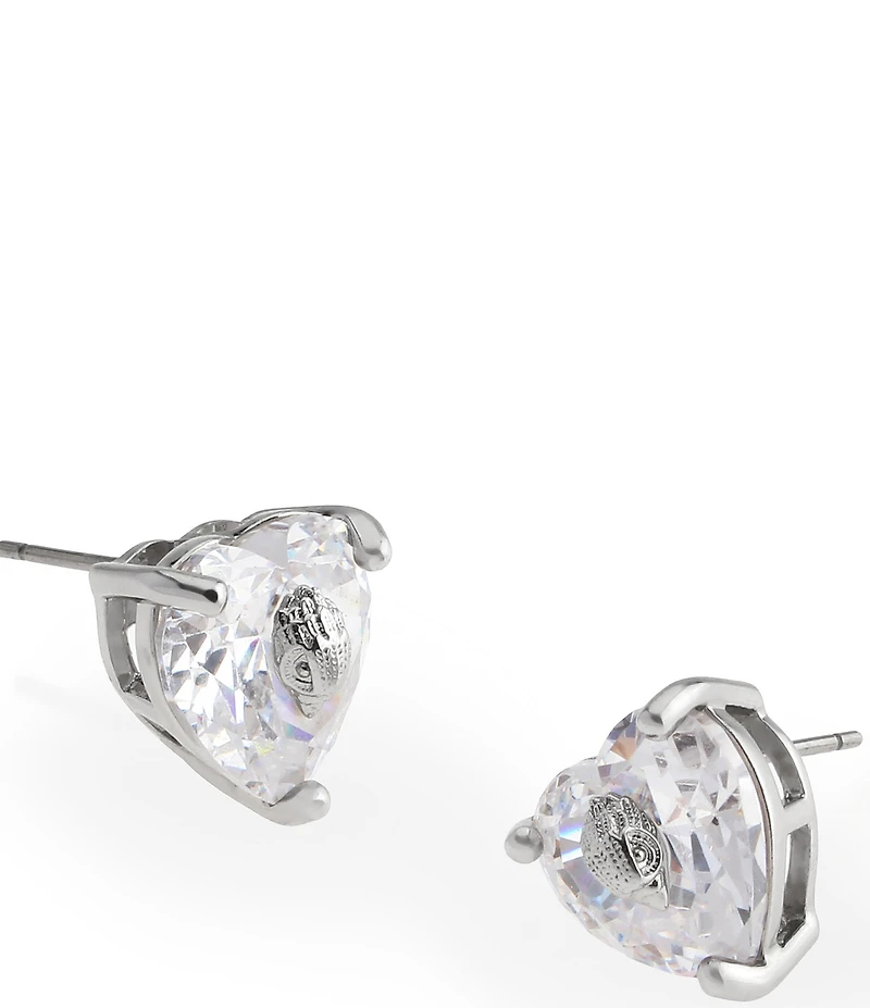 Kurt Geiger London Signature Heart Gem Stud Earrings