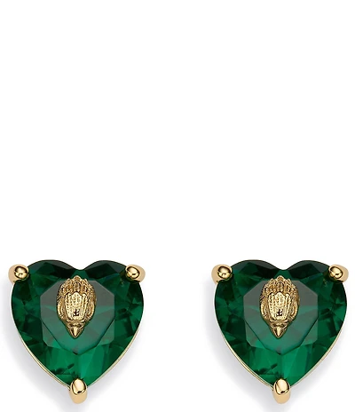 Kurt Geiger London Signature Heart Gem Stud Earrings