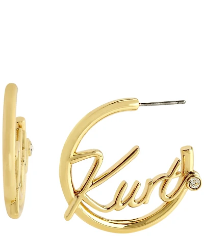 Kurt Geiger London Signature Kurt Script Hoop Earrings
