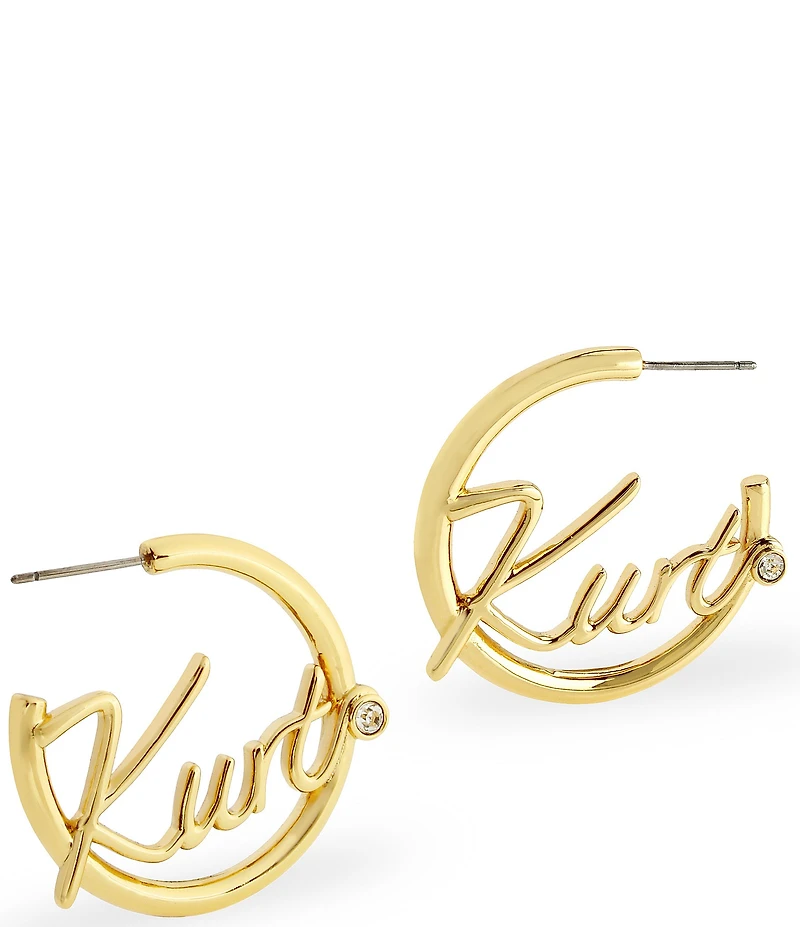 Kurt Geiger London Signature Kurt Script Hoop Earrings