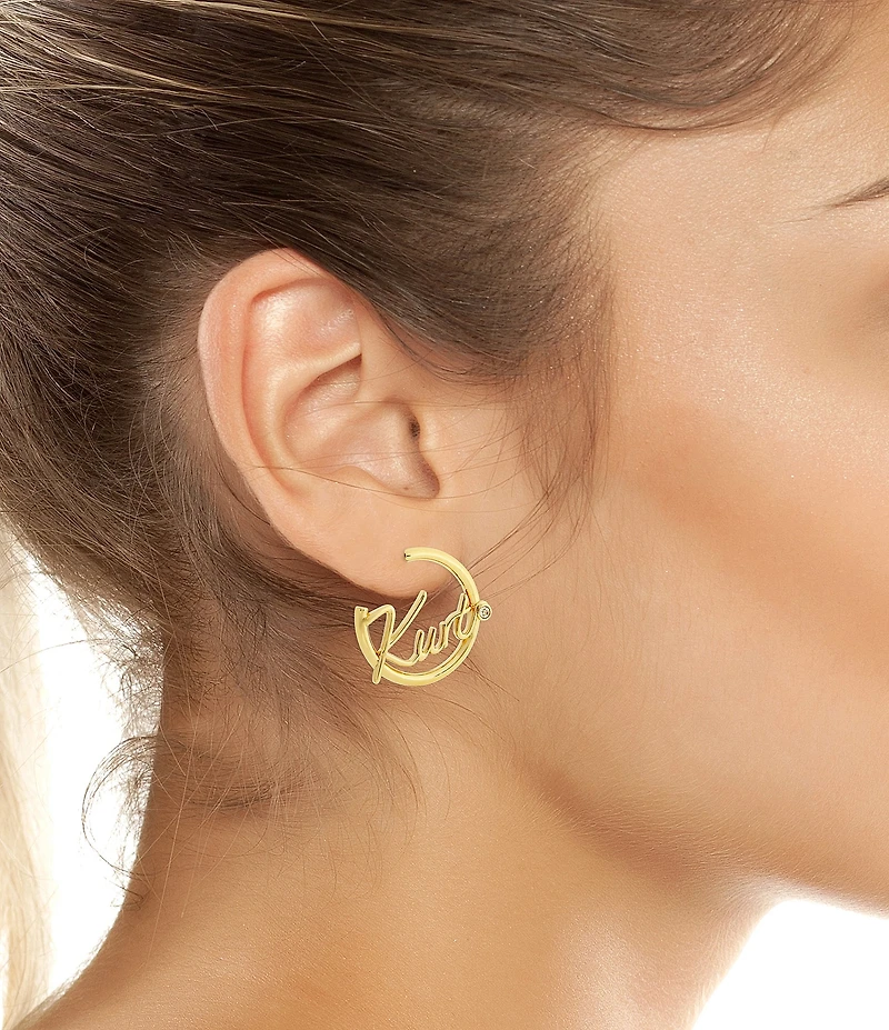 Kurt Geiger London Signature Kurt Script Hoop Earrings