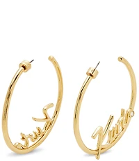 Kurt Geiger London Signature Kurt Script Large Hoop Earrings