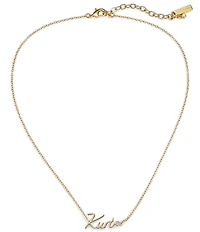 Kurt Geiger London Signature Kurt Script Short Pendant Necklace
