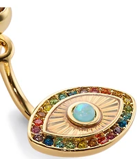 Kurt Geiger London Signature Rainbow Evil Eye Barbell Front Back Earrings