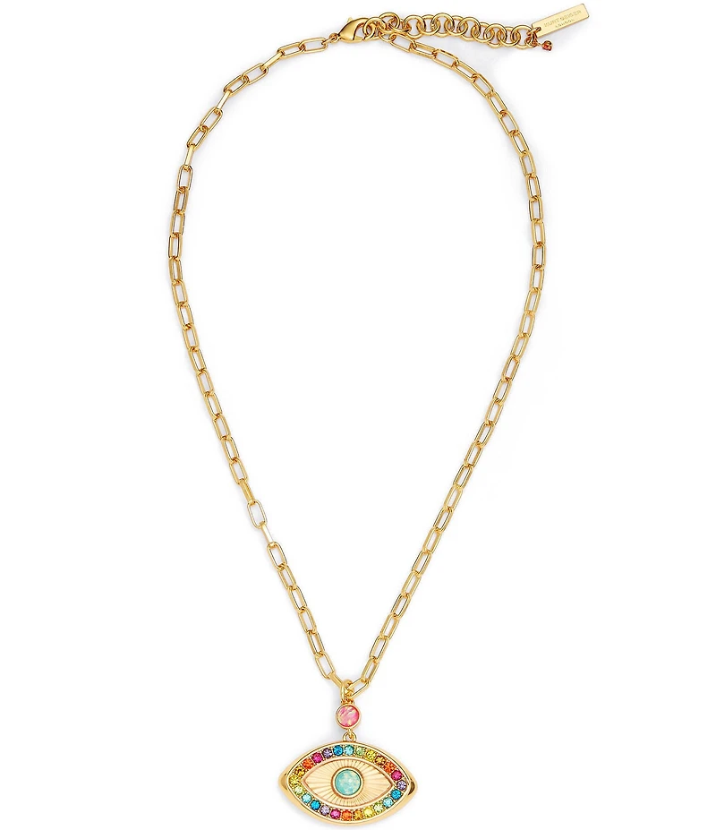 Kurt Geiger London Signature Rainbow Evil Eye Short Pendant Necklace