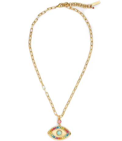 Kurt Geiger London Signature Rainbow Evil Eye Short Pendant Necklace