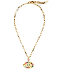 Kurt Geiger London Signature Rainbow Evil Eye Short Pendant Necklace