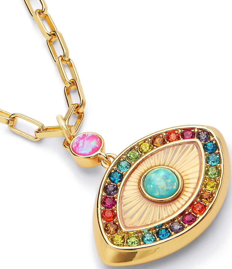 Kurt Geiger London Signature Rainbow Evil Eye Short Pendant Necklace