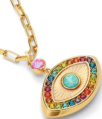 Kurt Geiger London Signature Rainbow Evil Eye Short Pendant Necklace