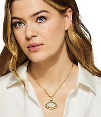 Kurt Geiger London Signature Rainbow Evil Eye Short Pendant Necklace