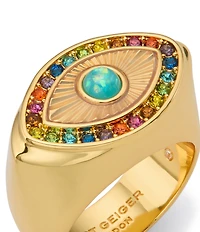 Kurt Geiger London Signature Rainbow Evil Eye Statement Ring