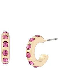 Kurt Geiger London Signature Stone Huggie Hoop Earrings
