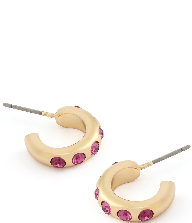 Kurt Geiger London Signature Stone Huggie Hoop Earrings