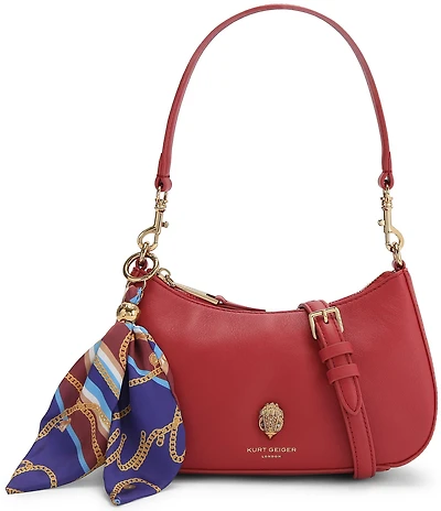 Kurt Geiger London Sloane Scarf Key Chain Hobo Crossbody Shoulder Bag
