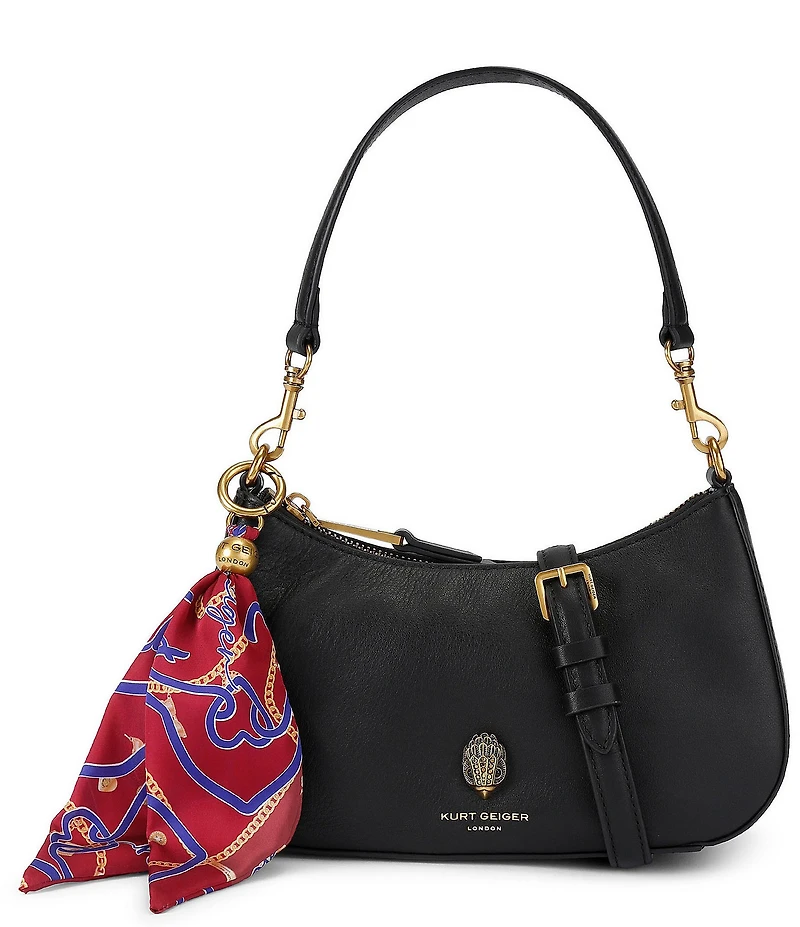 Kurt Geiger London Sloane Scarf Key Chain Hobo Crossbody Shoulder Bag