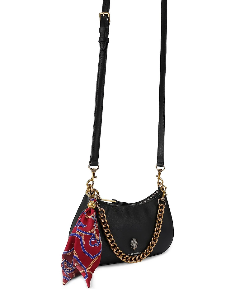 Kurt Geiger London Sloane Scarf Key Chain Hobo Crossbody Shoulder Bag